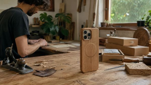 La protection écologique en bois naturel pour iPhone 17 MagSafe